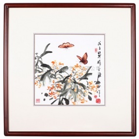 廣繡《花叢》（蝶戀花系列）68x68cm