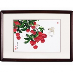 廣繡《鳥(niǎo)語(yǔ)鶯歌》68x48cm