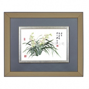 廣繡《蕙蘭》49x41cm